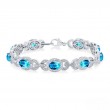 Blue Topaz  / Diamond Bracelet